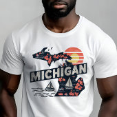 Retro Travel Iconic Michigan Graphic T-Shirt