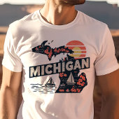 Retro Travel Iconic Michigan Graphic T-Shirt