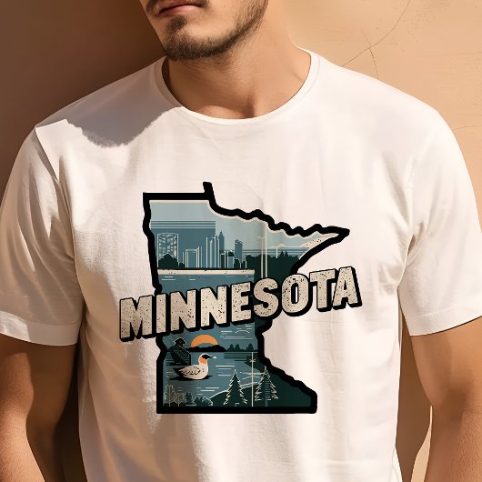 Retro Travel Iconic Minnesota Grafik T-Shirt