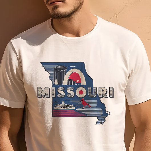 Retro Travel Iconic Missouri Grafik T-Shirt