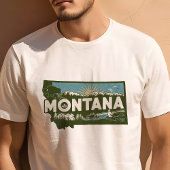 Retro Travel Iconic Montana Grafik T-Shirt
