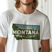 Retro Travel Iconic Montana Grafik T-Shirt