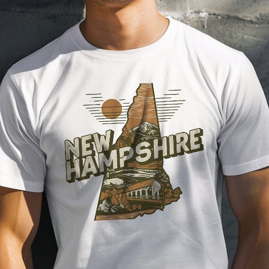 Retro Travel Iconic New Hampshire Graphic T-Shirt
