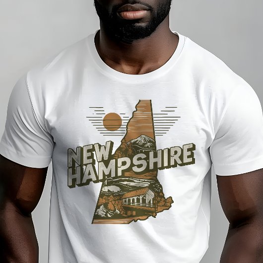 Retro Travel Iconic New Hampshire Graphic T-Shirt