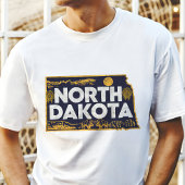 Retro Travel Iconic North Dakota Graphic T-Shirt