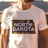 Retro Travel Iconic North Dakota Graphic T-Shirt