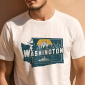 Retro Travel Iconic Washington Graphic T-Shirt