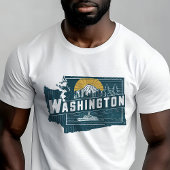 Retro Travel Iconic Washington Graphic T-Shirt