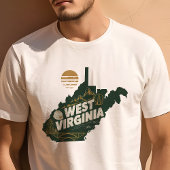 Retro Travel Iconic West Virginia Graphic T-Shirt