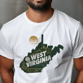 Retro Travel Iconic West Virginia Graphic T-Shirt