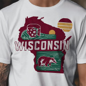 Retro Travel Iconic Wisconsin Graphic T-Shirt