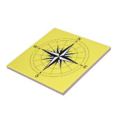 Retro Travel Illustration - Compass-Rose Fliese (Seite)