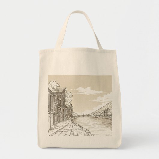 Retro Travel-Inspiriert Lebensmitteltaschen Tragetasche (Vorne)