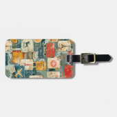 Retro Travel Luggage Tags Gepäckanhänger (Vorderseite horizontal)