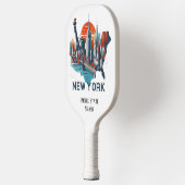 Retro Travel Map des New Yorker Staat Pickleball Schläger (Links)