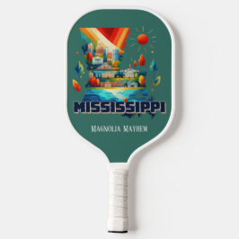 Retro Travel Map Mississippi Staat Pickleball Schläger