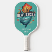 Retro Travel Map New Jersey Staat Pickleball Schläger (Vorderseite)