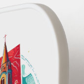 Retro Travel Map New Mexico Staat Pickleball Schläger (Linke Seite)