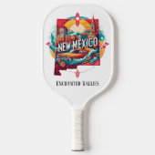 Retro Travel Map New Mexico Staat Pickleball Schläger (Vorderseite)