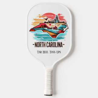 Retro Travel Map North Carolina Staat Pickleball Schläger