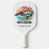 Retro Travel Map North Carolina Staat Pickleball Schläger (Vorderseite)