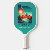 Retro Travel Map of Idaho Staat Pickleball Schläger (Vorderseite)