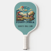 Retro Travel Map Pennsylvania Staat Pickleball Schläger (Rückseite)
