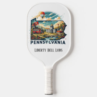 Retro Travel Map Pennsylvania Staat Pickleball Schläger