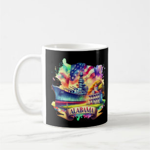 Retro Travel Map US Staaten Alabama USA Staat Kart Kaffeetasse