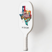 Retro Travel Map von Texas Staat Pickleball Schläger (Links)