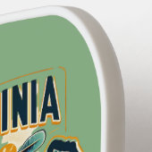 Retro Travel Map West Virginia Staat Pickleball Schläger (Linke Seite)