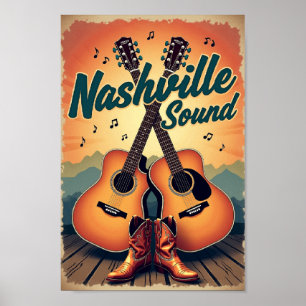 Retro Travel: Nashville Sound Poster
