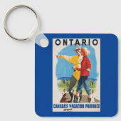 Retro Travel Ontario Poster Schlüsselanhänger (Vorderseite)