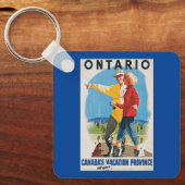 Retro Travel Ontario Poster Schlüsselanhänger (Vorderseite)