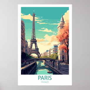 Retro Travel Paris Frankreich Zielort Wall Art Poster