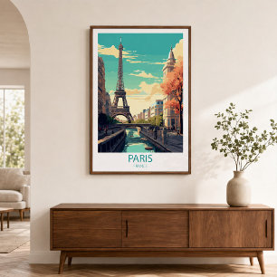 Retro Travel Paris Frankreich Zielort Wall Art Poster