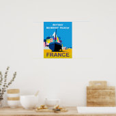 Retro Travel Plakat für Normandie, Frankreich (Küche)