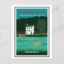 Retro Travel Poster Fletcher's Cove Washington DC