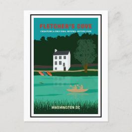 Retro Travel Poster Fletcher's Cove Washington DC Postkarte