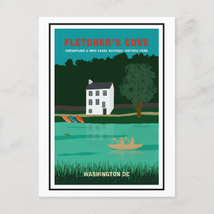Retro Travel Poster Fletcher's Cove Washington DC Postkarte