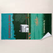 Retro Travel Poster Fletcher's Cove Washington DC Strandtuch (Vorderseite)