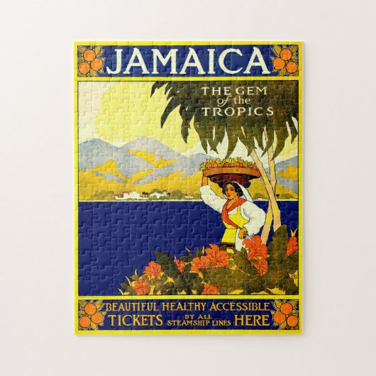 Retro Travel Poster Jamaica. Puzzle (Vertikal)