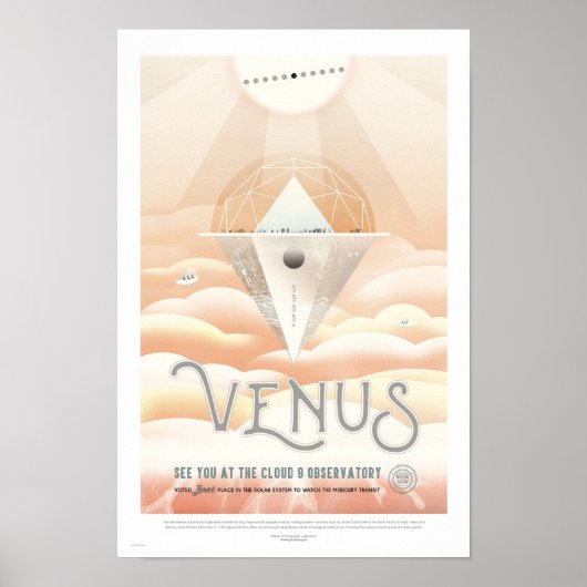 Retro Travel Poster - Venus (Vorne)