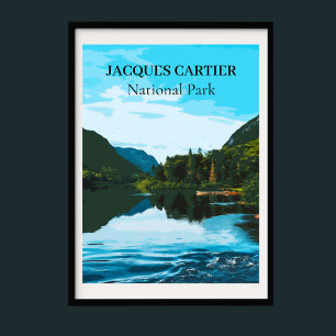 Retro Travel Style Jacques Cartier Nationalpark Poster