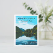 Retro Travel Style Jacques Cartier Nationalpark Postkarte (Stehend Vorderseite)