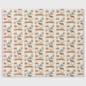 Retro Travel Switzerland Iconic Symbols Geschenkpapier (Flach)