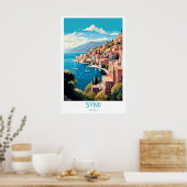 Retro Travel Symi Griechenland Zielort Mauer Kunst Poster (Küche)