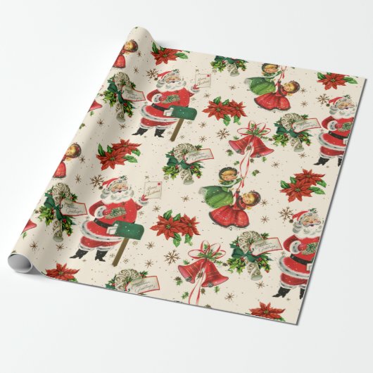 Retro Treasure Weihnachtswrapping Paper Geschenkpapier (Ungerollt)