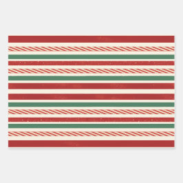 Retro Treasures Christmas stripes Geschenkpapier Set