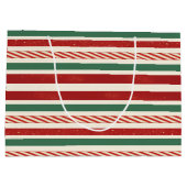 Retro Treasures Christmas stripes Große Geschenktüte (Rückseite)